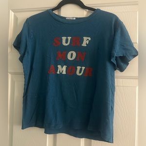 Surf Mon Amour MOTHER DENIM Tee Shirt L Cotton/Linen Blend